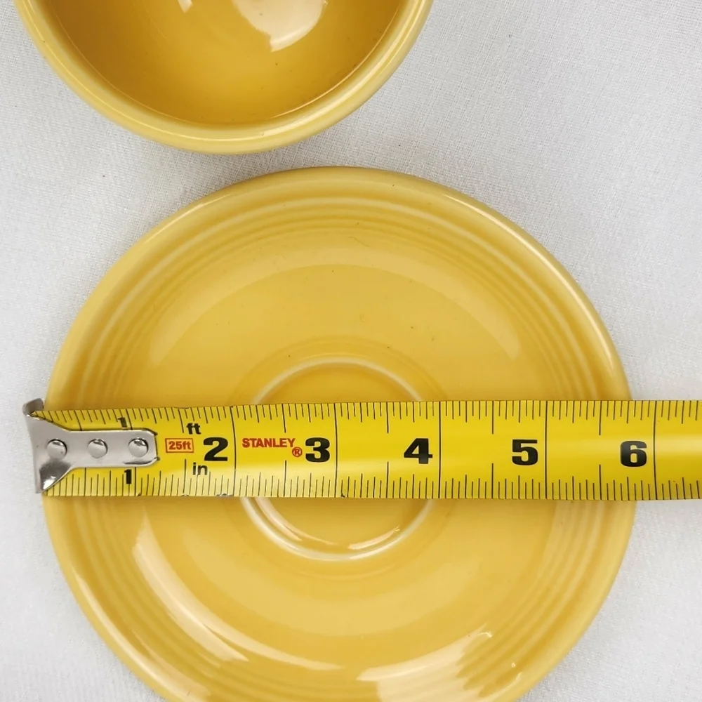 Fiesta Homer Laughlin Yellow Coffee/ Tea Mug Cup And Saucer Plate. - Picture 5 of 7